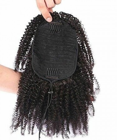Afro Kinky Curly Ponytail Human Hair Extensions 