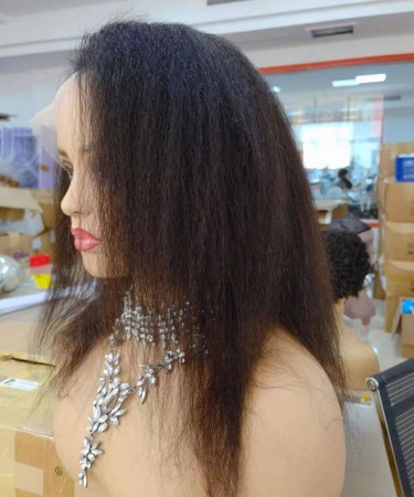 Kinky Straight 130% Full Lace Wigs With Baby Hair For Women
