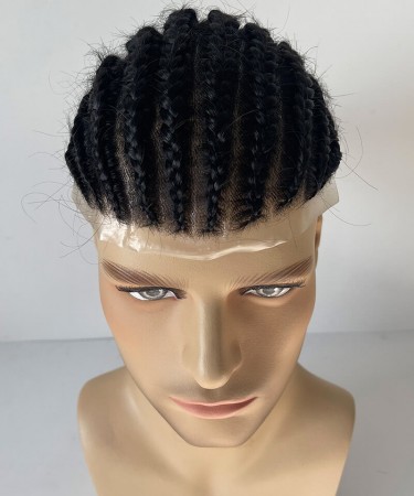 8X10 Skin Braiding Human Hair Toupee For Men Braiding Pu Toupee