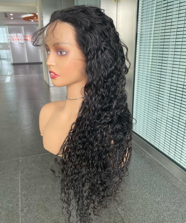 200% High Density Water Wave Transparent Lace Front Wigs