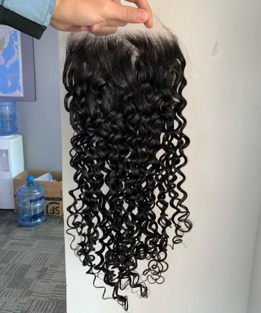 Water Wave 7x7 Lace Closure Human Hair Pre Plucked