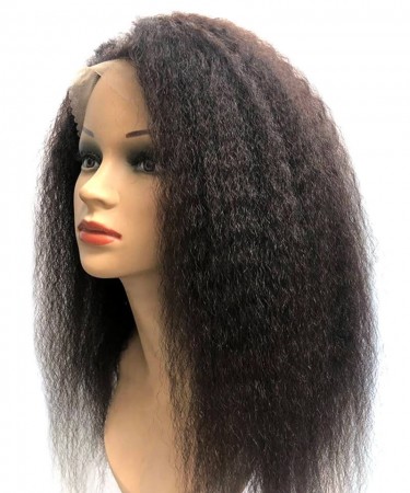 Kinky Straight Full Lace Human Hair Wigs For Black Women