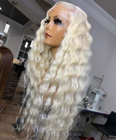 #60 Color Loose Wave Transparent Lace Front Wigs For Sale 