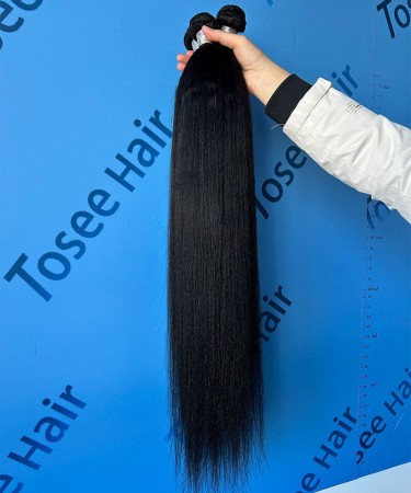 Yaki Straight Indian Virgin Hair Bundles 10-30 Inches 3Pics For Women Sales