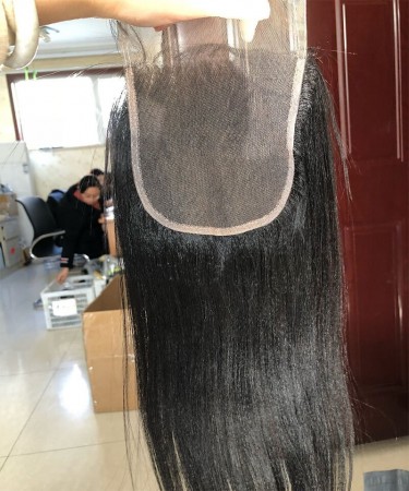 Yaki Straight Human Hair 5x5 Lace Closure 8-20 Inches Human Hair For Women 