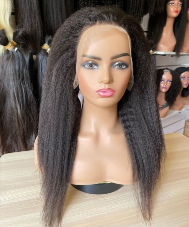 13X4 Lace Front Human Hair Wigs Pre Plucked Kinky Straight 