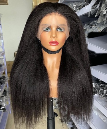 Italian Yaki Straight 13X6 HD Lace Front Human Hair Wigs