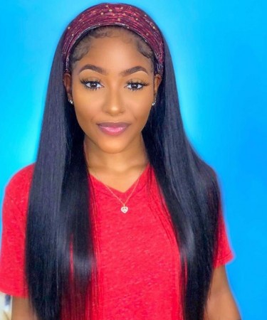 Yaki Straight Headband Wigs For Black Women 150% Density 