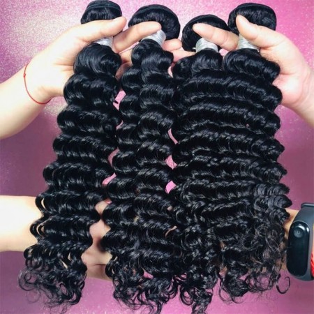 Brazilian Virgin Hair Bundles Deep Wave 3 Pics