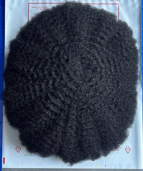 2MM Wave Afro Human Hair Toupee For Men 8X10 French Lace