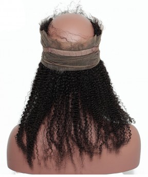 Afro Kinky Curly Human Hair 360 Lace Frontal Closure