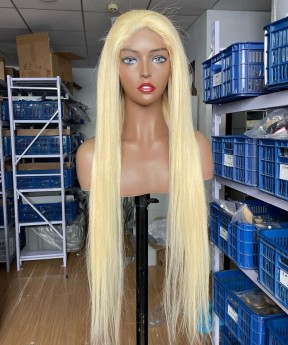 613 Color Straight Lace Closure Wigs With Baby Hair
