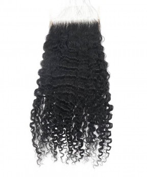 3B 3C Kinky Curly 7x7 Lace Closure Human Hair  Pre Plucked