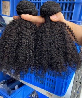 Afro Kinky Curly Peruvian Virgin Hair Weave Bundles 3Pic