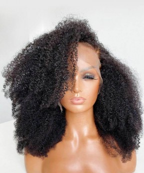 Afro Kinky Curly Full Lace Human Hair Wigs For Black Women