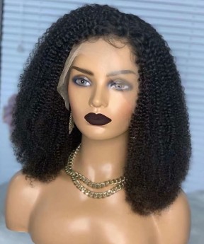 Afro Kinky Curly 360 Lace Frontal Wigs Pre Plucked
