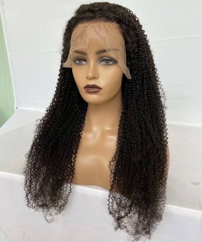 200% Density Afro Kinky Curly 13x4 Transparent Lace Frontal Wigs For Women