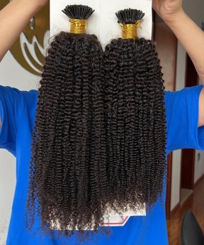Good Quality Afro Kinky Curly I Tip Hair Extension 100 Pieces
