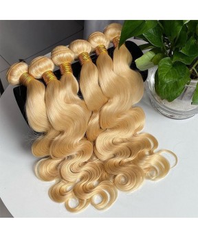 613 Blonde Color Body Wave Indian Virgin Hair Bundles