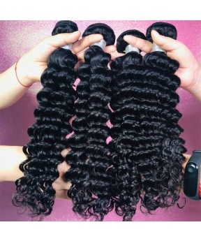 Brazilian Virgin Hair Bundles Deep Wave 3 Pics