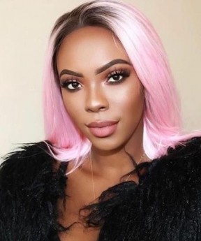 1B/Pink Color Lace Front Wigs With Baby Hair Pre Plucked