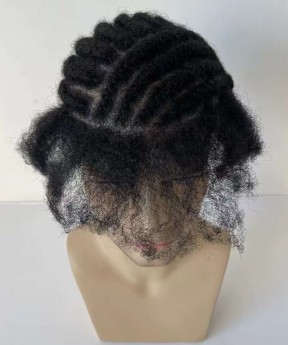 Afro Twist Braids 8X10 Full Lace Toupee For Men With Baby Hair