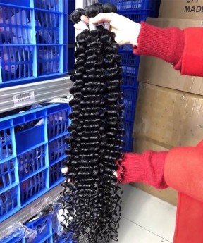 Deep Curly Wave Brazilian Remy Human Hair Extensions 3Pics