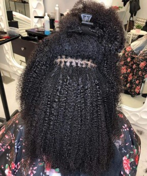 Afro Kinky Curly Nano Ring Human Hair Extensions 8-30 Inches