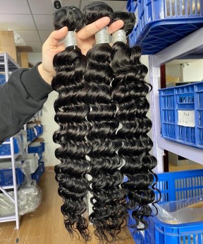 Deep Wave Brazilian Virgin Hair 3 Pics Natural Color
