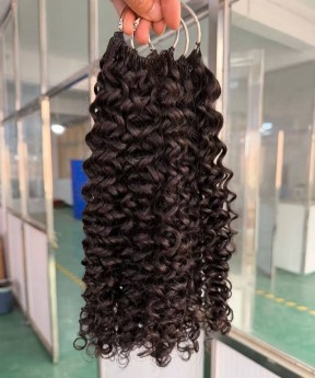 Deep Curly Feather Hair Human Hair Extensions 10-30 Inches For Sale 