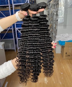 Malaysian Virgin Hair Bundles Deep Curly Wave Human Hair