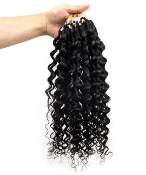 Deep Wave Micro Links Human Hair Extensions 8-30 Inches
