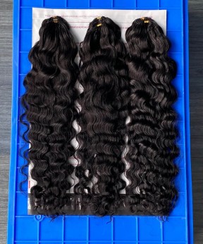 Loose Curly Feather Hair Human Hair Extensions 10-30 Inches For Sale 