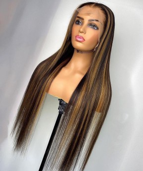 Piano Color Straight 13X4 Lace Front Wigs For Black Women
