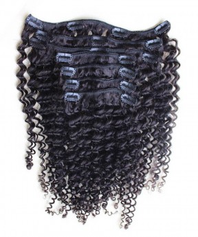 Kinky Curly Clip In Human Hair Extensions For Black Women