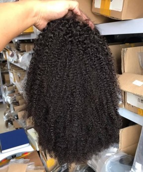 Afro Kinky Curly 13X6 Lace Front Human Hair Wigs For Women