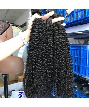 Kinky Curly Brazilian Virgin Hair Bundles Deal 10-30 Inches
