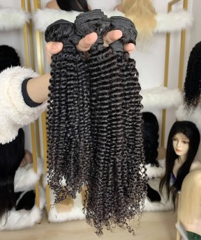 Mongolian Kinky Curly Hair Bundles Deal 10-30 Inches