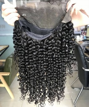 Kinky Curly Lace Front Human Hair Wigs With Baby Hair
