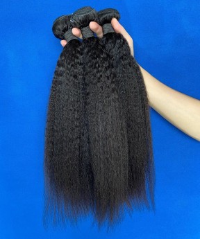 Kinky Straight Mongolian Virgin Hair Weave Bundles Sale