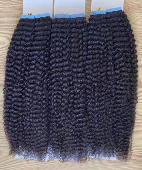 Brazilian Tight Curly Tape Hair Extensions 8-30 Inches For Sale 