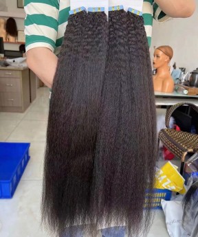 Kinky Straight Tape Hair Extensions 8-30 Inches For Sale 