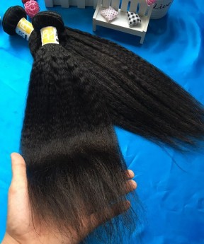 Kinky Straight Indian Virgin Hair Bundles Human Hair 3Pics