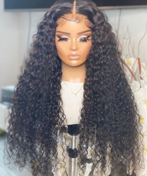 Deep Curly T Part Lace Wigs With Baby Hair Pre-Plucked