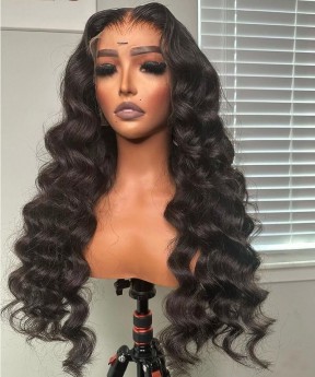 4X4 HD Lace Closure Loose Wave Wigs High Quality Human Hair Wig For Women
