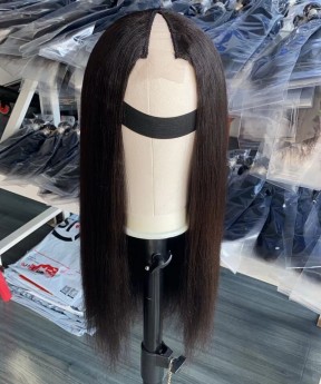 Light Yaki Straight V Part Human Hair Wigs For Black Women 150% Density