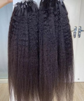 Kinky Straight Micro Links Human Hair Extensions 8-30 Inches
