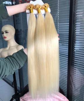 613 Blonde Color Straight Nail Hair Extensions 8-30 Inches