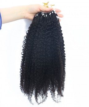 Afro Kinky Curly Micro Links Human Hair Extensions For Sale