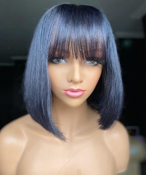 Straight Short Bob Wigs With Bangs